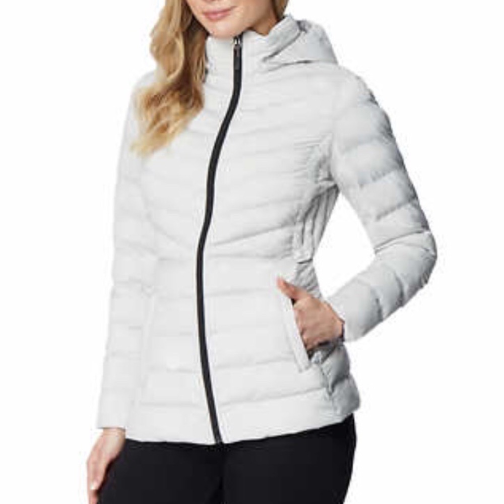 Puffer Coat 32 Degrees Light Gray Hood NWT L 12-14 - Picture 8 of 8